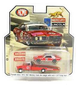 1:64 GreenLight ACME *PARNELLI JONES* F350 RAMP TRUCK & 1967 Mercury Cougar NIP