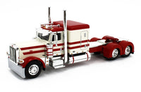 
              DCP 1:64 *CREAM & RED* Peterbilt 389 63" Flattop & 53' CHROME SIDE REEFER NIB!
            