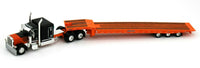 
              2022 DCP 1:64 *BLACK ORANGE* Peterbilt 389 Flattop w/Talbert 5553TA Trailer NIB!
            