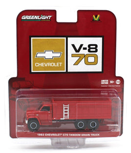 1:64 GreenLight *RED & RED* 1983 Chevrolet C70 Grain Truck TANDEM AXLE *NIP*