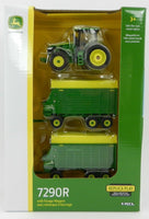 
              2019 ERTL 1:64 JOHN DEERE Model 7290R Tractor & (2) Tandem Axle FORAGE WAGON NIB
            