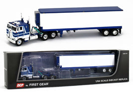 2022 DCP 1:64 *SURF BLUE & WHITE* Peterbilt 352 COE w/Vintage Reefer Trailer NIB