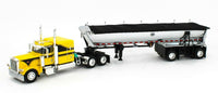 
              2021 DCP 1:64 YELLOW & BLACK Peterbilt 389 CHROME MAC Spread-Axle End Dump NIB
            