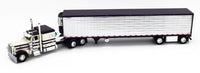 
              DCP 1:64 *CREAM & PURPLE* Peterbilt 389 63" Flattop & 53' CHROME SIDE REEFER NIB
            