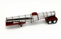 
              DCP 1:64 *SILVER & RED* PETERBILT 359 Chrome POLAR DEEP DROP TANK TRAILER NIB
            