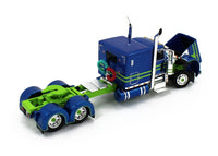 
              2023 DCP 1:64 *BLUE & GREEN* Peterbilt 389 63" Flattop w/WILSON GRAIN TRAILER
            