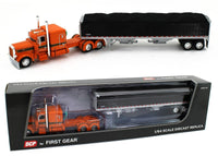 
              2023 DCP 1:64 *ORANGE & BLACK* Peterbilt 389 63" Flattop w/WILSON GRAIN TRAILER
            