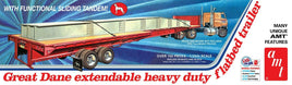 1:25 AMT GREAT DANE EXTENDABLE FLATBED SEMI TRAILER Plastic Model Kit *NEW*