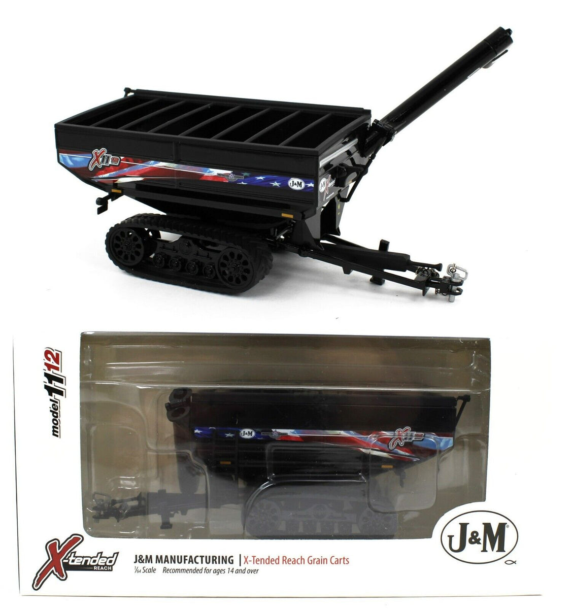 2024 SPECCAST 1:64 *J&M* BLACK Model X1112 *GRAIN CART* w/TRACKS NIB ...