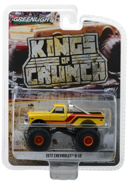 1:64 GreenLight *KINGS OF CRUNCH* 1972 Chevrolet K10 *YELLOW* MONSTER TRUCK NIP