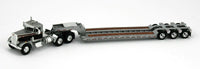 
              2022 DCP 1:64 *SILVER BLACK* Peterbilt 351 w/Tri-Axle TALBERT Lowboy Trailer NIB
            