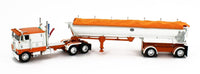 
              2023 DCP 1:64 *WHITE & ORANGE* Peterbilt 352 110" Sleeper & MAC Dump Trailer NIB
            