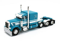 
              DCP 1:64 *BLUE AQUA* Peterbilt 379 63" Flattop WILSON 50' Belt Grain Trailer NIB
            