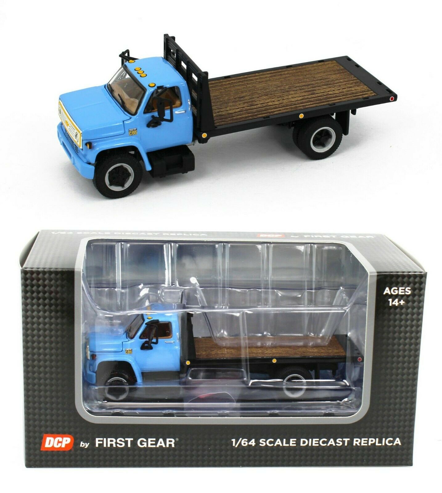 NEW 2021 1:64 DCP *BLUE & BLACK* Chevrolet C65 Tandem-Axle FLATBED