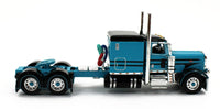 
              2023 DCP 1:64 *AQUA & BLACK* Peterbilt 389 63" Flattop w/WILSON GRAIN TRAILER
            