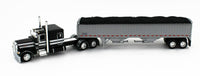 
              2023 DCP 1:64 *BLACK & SILVER* Peterbilt 389 63" Flattop w/WILSON GRAIN TRAILER
            