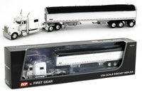 
              2022 DCP 1:64 *WHITE* Peterbilt 389 70" w/WILSON 50' Tri-Axle Grain Trailer NIB
            