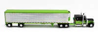 
              DCP 1:64 *BLACK & LIME* Peterbilt 389 63" Flattop & 53' CHROME SIDE REEFER NIB!
            