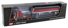 2022 DCP 1:64 *RED & BLACK* Peterbilt 389 63" Flattop w/Wilson GRAIN TRAILER