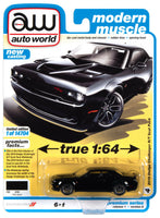 
              2021 AUTO WORLD 1:64 *PREMIUM 1A* Black 2019 Dodge Challenger R/T Scat Pack NIP
            