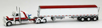 
              DCP 1:64 WHITE RED Peterbilt 389 Semi WHITE Lode King Distinction Grain Trailer
            