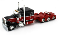 
              2022 DCP 1:64 *BLACK & RED* Peterbilt 389 Tri-Axle w/Magnitude Lowboy NIB
            