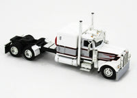 
              2021 DCP 1:64 WHITE Peterbilt 389 SEMI w/MILLER AUTO TRANSPORT CAR HAULER NIB
            