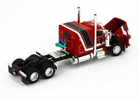 
              2021 DCP 1:64 RED & BLACK Peterbilt 389 SEMI w/MILLER AUTO TRANSPORT CAR HAULER
            