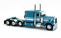 
              DCP 1:64 *BLUE AQUA* Peterbilt 379 63" Flattop WILSON 50' Belt Grain Trailer NIB
            