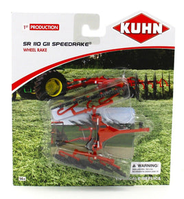 1:64 KUHN EQUIPMENT Model SR110 GII Speedrake WHEEL HAY RAKE *NIP*