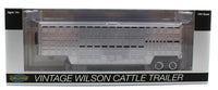 
              2023 TOP SHELF REPLICAS 1:64 *SILVER* Vintage Wilson Livestock Trailer BLACK RIM
            