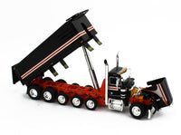 
              2023 DCP 1:64 *BLACK & ORANGE* Peterbilt 379 5-AXLE MAC Dump Truck *NIB*
            