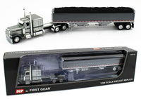 
              2023 DCP 1:64 SILVER GUN METAL Peterbilt 389 63" Flattop w/WILSON GRAIN TRAILER
            