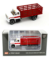 
              NEW 2021 1:64 DCP *WHITE & RED* GMC 6500 Tandem-Axle STAKEBED TRUCK NIB
            