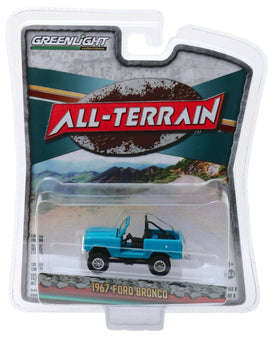 1:64 GreenLight *ALL-TERRAIN R8* Blue 1967 Ford BRONCO LIFTED 4x4 NIP