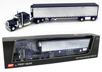 
              DCP 1:64 *BLUE & GRAY* Peterbilt 389 63" Flattop & 53' CHROME SIDE REEFER NIB!
            