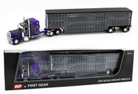 
              2023 DCP 1:64 *PURPLE & GREY* Peterbilt 389 63" Midroof w/Wilson Livestock *NIB*
            