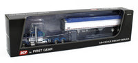 
              2022 DCP 1:64 *BLUE WHITE* Peterbilt 359 36" Flattop w/Wilson GRAIN TRAILER NIB
            