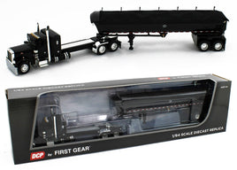 2022 DCP 1:64 BLACK Stretched Peterbilt 379 36" Flat MAC Half Round End Dump NIB