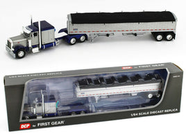 2021 DCP 1:64 SILVER & BLUE Peterbilt 379 w/WILSON Pacesetter GRAIN TRAILER NIB