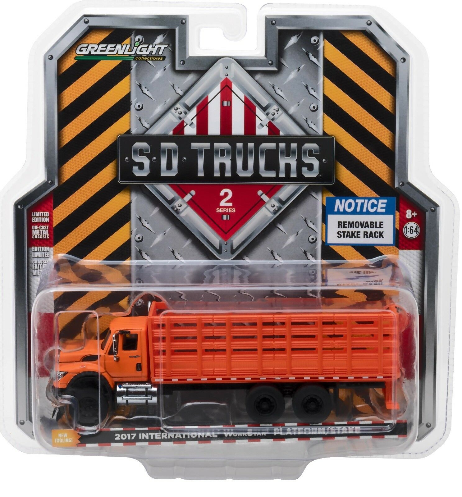 1:64 GreenLight SD TRUCKS 2 DOT ORANGE 2017 International WorkStar