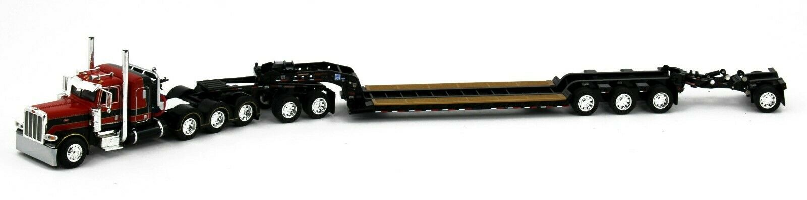 2022 DCP 1:64 *BLACK RED* Peterbilt 389 Tri-Axle w/Magnitude HEAVY