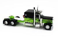 
              DCP 1:64 *BLACK & LIME* Peterbilt 389 63" Flattop & 53' CHROME SIDE REEFER NIB!
            