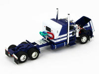 
              2021 DCP 1:64 BLUE & WHITE Peterbilt 389 SEMI w/MILLER AUTO TRANSPORT CAR HAULER
            