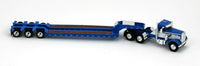 
              2022 DCP 1:64 *BLUE & WHITE* Peterbilt 351 w/Tri-Axle TALBERT Lowboy Trailer NIB
            