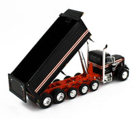 
              2023 DCP 1:64 *BLACK & ORANGE* Peterbilt 379 5-AXLE MAC Dump Truck *NIB*
            