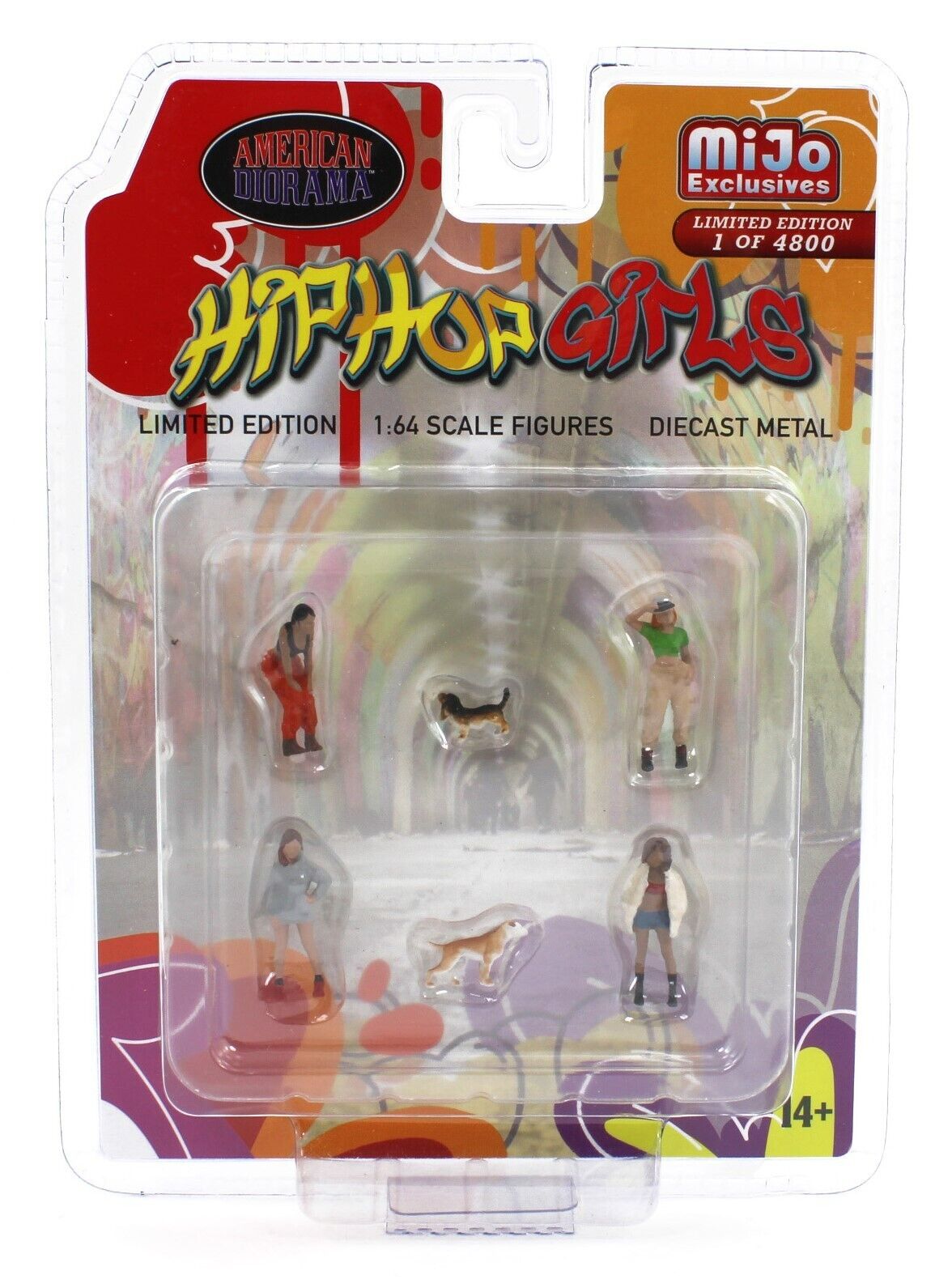 1:64 AMERICAN DIORAMA *DIECAST* 6pc *HIP HOP GIRLS* Model Figures