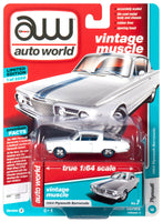 
              2019 AUTO WORLD 1:64 *PREMIUM 3A* White 1964 Plymouth Barracuda *NIP*
            