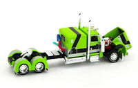 
              DCP 1:64 LIME GREEN Peterbilt 389 Semi WHITE Lode King Distinction Grain Trailer
            