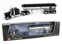 
              2021 DCP 1:64 BLACK Peterbilt 389 CHROME MAC Spread-Axle Half Round End Dump NIB
            